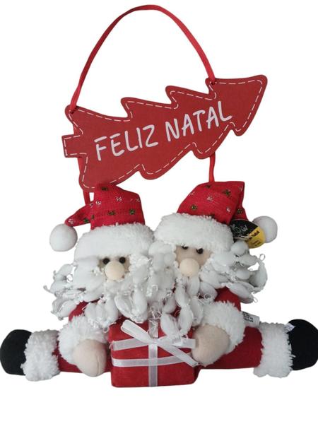 Imagem de Papai Noel com Placa 38cm Feliz Natal