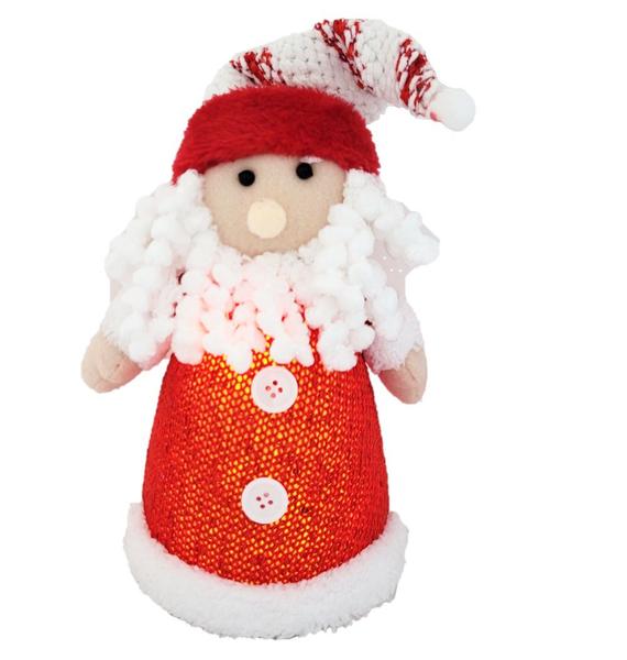 Imagem de Papai Noel Cone Iluminado LED Tricô Vermelho e Branco 30cm - Magizi