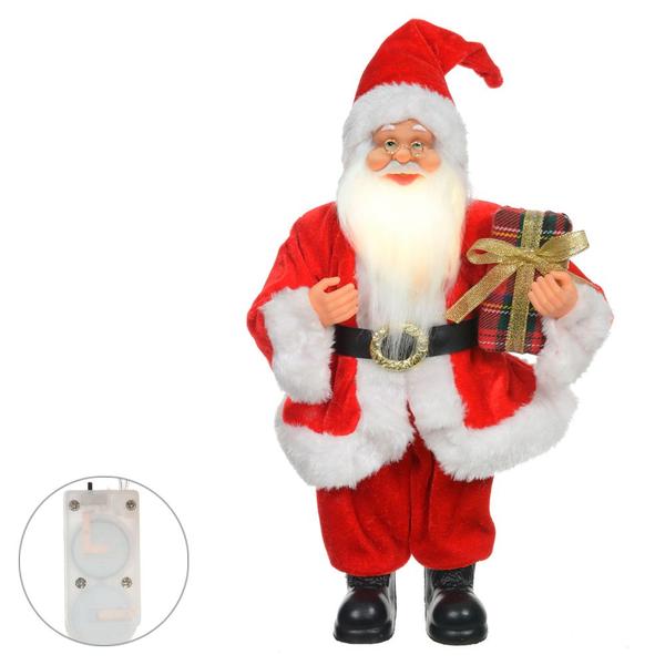 Imagem de Papai Noel Decorativo com Led Vermelho e Branco 30x15 cm F04 - D'Rossi