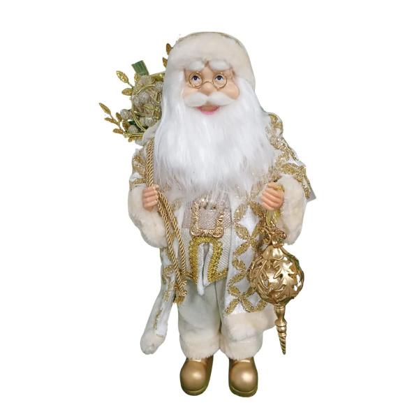 Imagem de Papai Noel em Pé Dourado com Branco 45cm Florarte