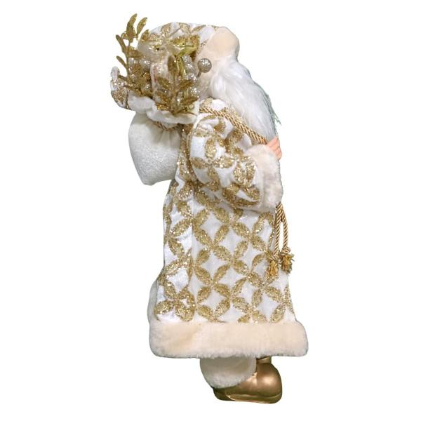 Imagem de Papai Noel em Pé Dourado com Branco 45cm Florarte