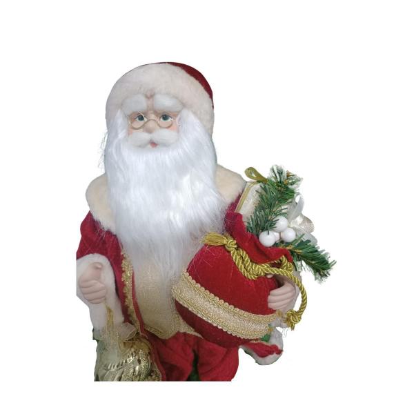 Imagem de Papai Noel Em Pé Vermelho E Dourado 45Cm Florarte