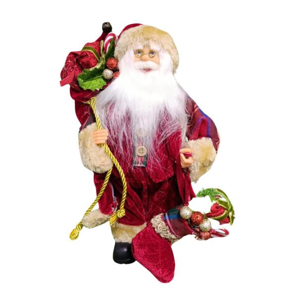 Imagem de Papai Noel Em Pé Vermelho E Verde 30cm Florarte 