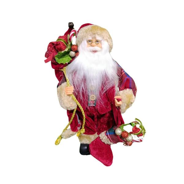 Imagem de Papai Noel Em Pe Vermelho E Verde 30cm Florarte