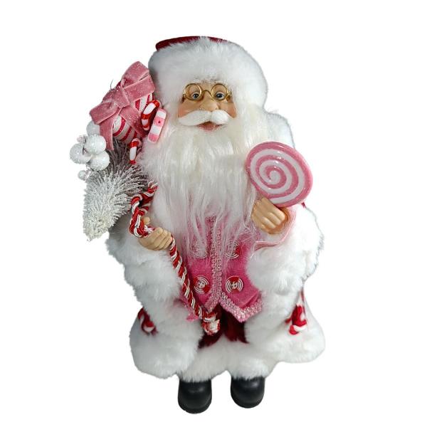 Imagem de Papai Noel Em Pe Vermelho Rosa 30Cm Florarte 80382001