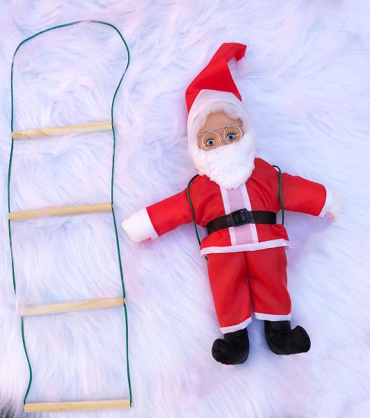 Imagem de Papai Noel Enfeite Natal 40cm Subindo a Escada 60cm Pequeno Pendurar