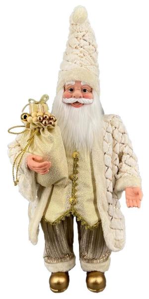 Imagem de Papai Noel Gigante Creme/Gold Tecido Decoração Natal 140Cm