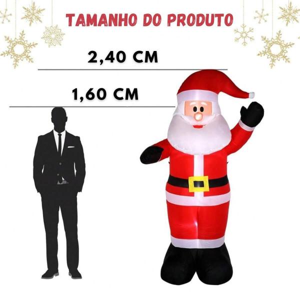 Imagem de Papai Noel Gigante Inflável Led 2,40Mt Enfeite Natal Bivolt