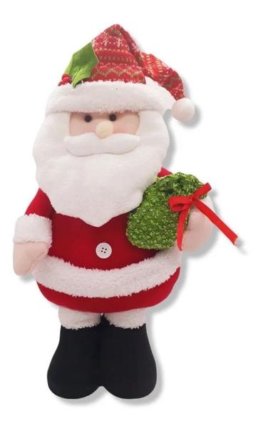 Imagem de Papai Noel Grande Natal 47x44 Cm Boneco Tecido Luxo Enfeite