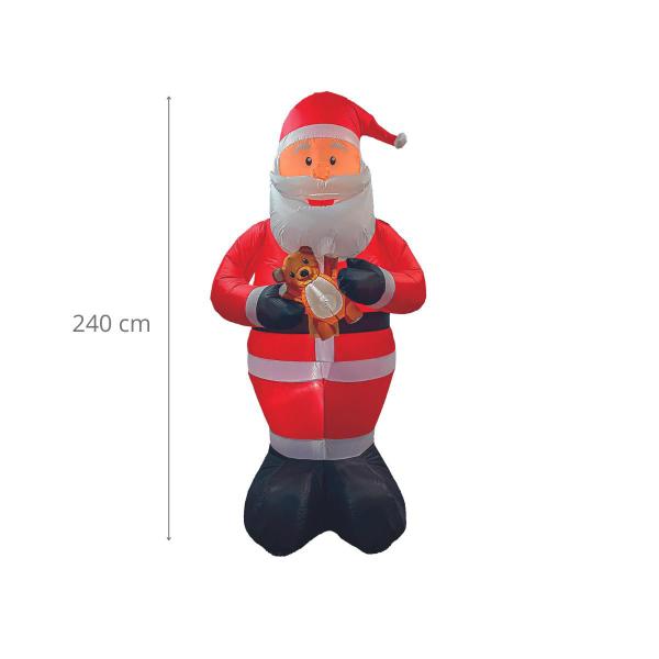 Imagem de Papai Noel Inflável Urso Iluminado 240cm Decoracao Natal Area Externa