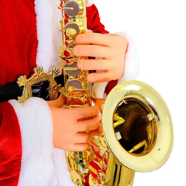 Imagem de Papai Noel Musical com Saxofone Bivolt 1,80m Luxo