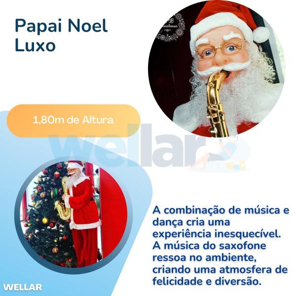 Imagem de Papai Noel Musical com Saxofone Bivolt 1,80m Luxo