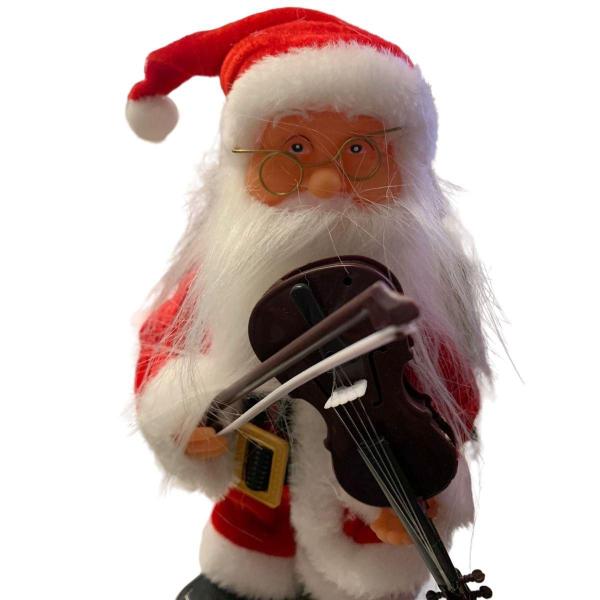 Imagem de Papai Noel Musical Com Violino Decoração de Natal Com Som E Movimento 27cm