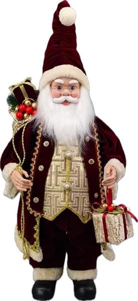 Imagem de Papai Noel Musical Tradicional Vinho Decoração Natal 70Cm