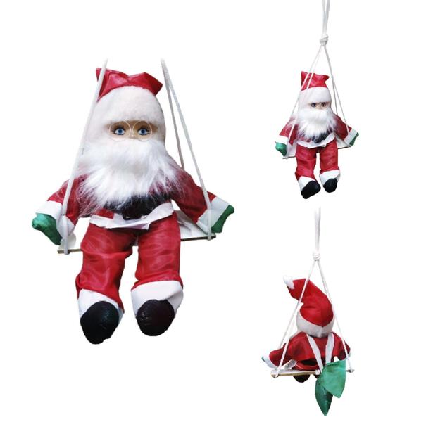 Imagem de Papai Noel No Balanço Enfeite Decoração Natal 56cm - Preço Especial - NC