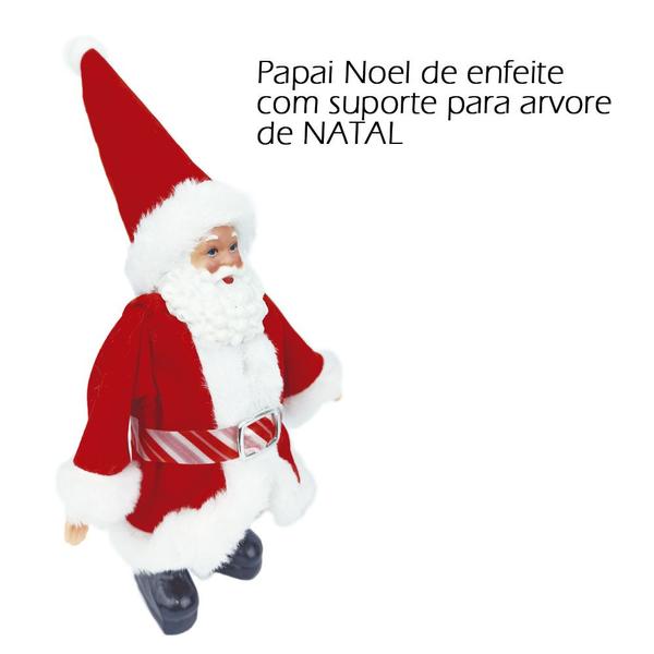 Imagem de Papai Noel Pequeno Vermelho de Tecido Decoração Natal 17cm