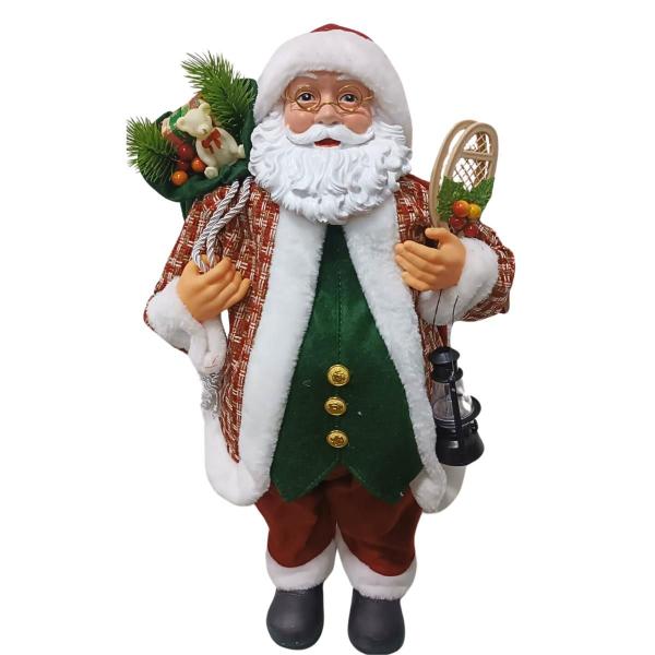 Imagem de Papai Noel Sc Pres C/Colete  Xadrez Vm/vd 60CM Magizi