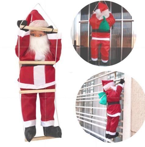 Imagem de Papai Noel Subindo a Escada Boneco Papai Noel Enfeite Natal 90cm