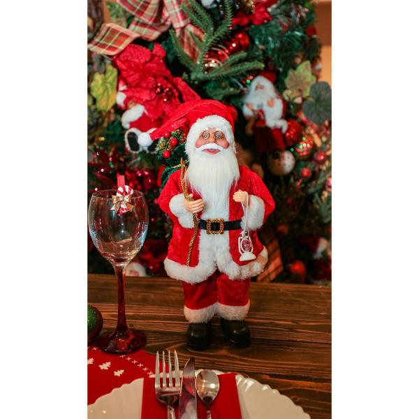 Imagem de Papai Noel Tradicional 30cm Saco Presentes Lanterna Enfeite Natal Decoração Natalina Premium