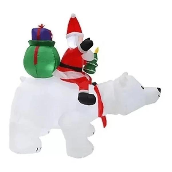 Imagem de Papai Noel Urso Polar Inflavel Natal 1 Metro e 80cm Decoraçao Natalino Enfeite Festa Comemoraçao Familia Casa Jardim Loja Comercio Shopping