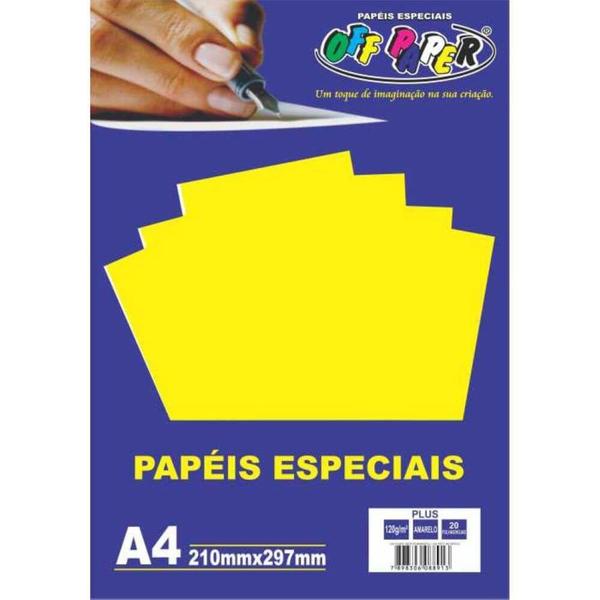 Imagem de Papel A4 180g 20fls Plus Amarelo Off Paper