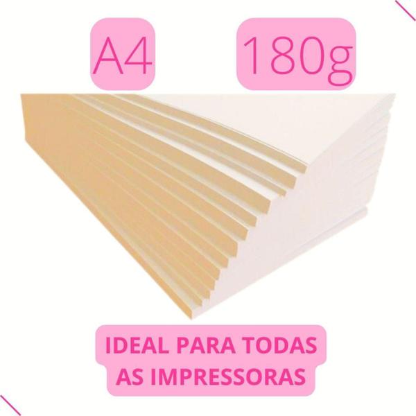 Imagem de Papel A4 Branco 250 Folhas 180G Reciclado Artesanato Convite