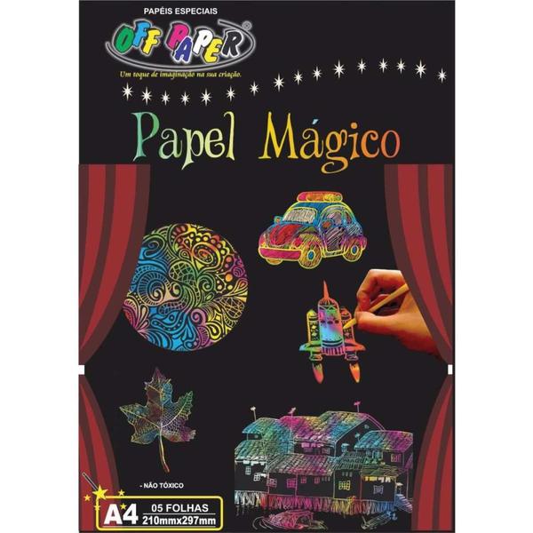 Imagem de Papel A4 Color Papel Mágico Multicolor A-4 5 Folhas com Bastão