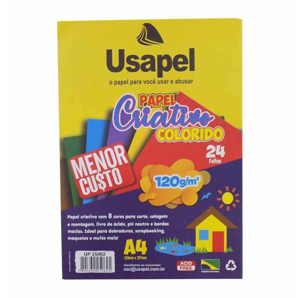 Imagem de Papel a4 criativo 120gm2 8 cores 25062 / 24fl / usapel