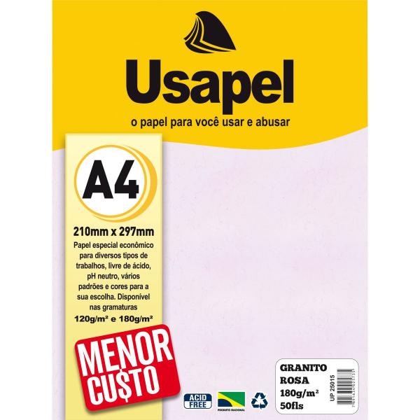 Imagem de Papel A4 Granito Usapel Rosa 180G.