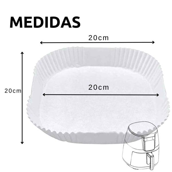 Imagem de Papel Absorvente Descartável para Air Fryer Quadrada 20x20 cm 50 PÇ