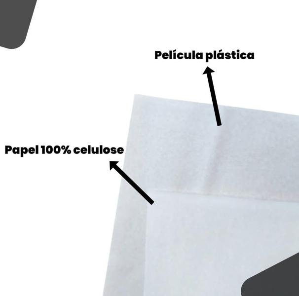 Imagem de Papel acoplado liso branco película anti gordura 500 unids