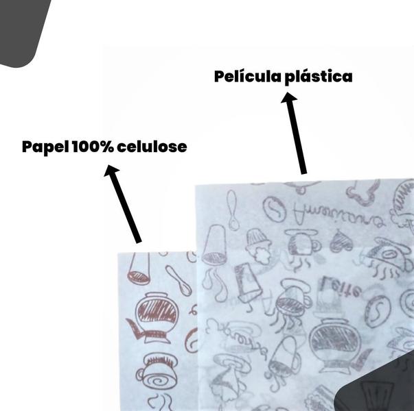 Imagem de Papel acoplado para embalo presunto queijo tábua frios 500u