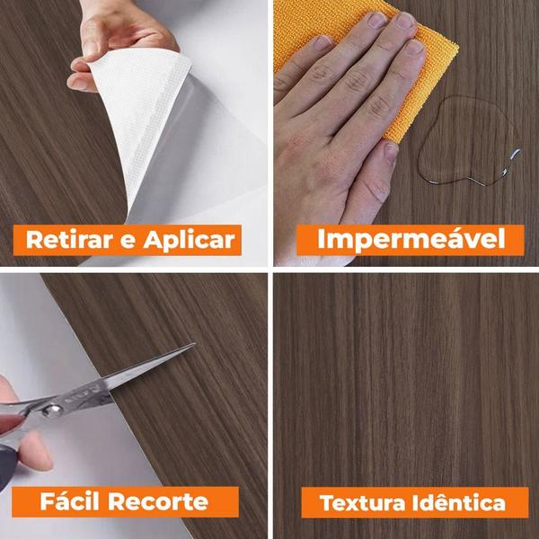 Imagem de Papel Adesivo 3D Madeira Imbuia Marrom Lavavel Para Decoração De Ambiente Diversos