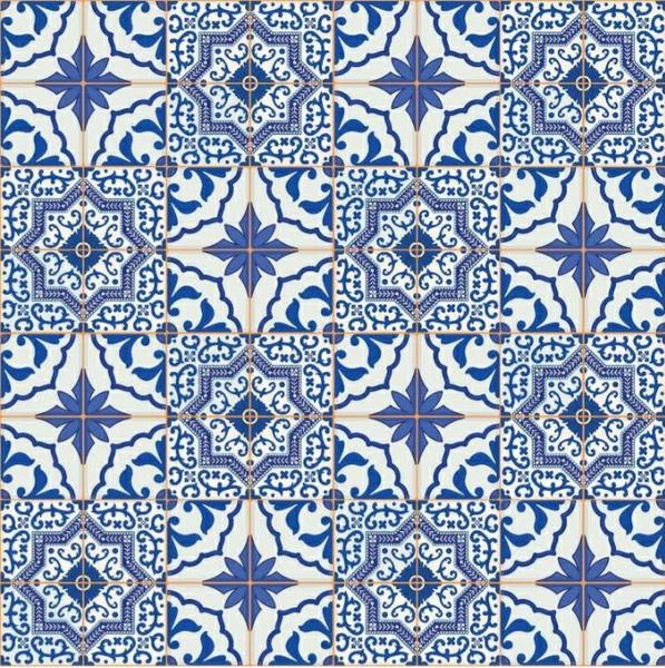 Imagem de Papel Adesivo Contact Azulejo Português Impermeável e Lavável Copa Cozinha Banheiro