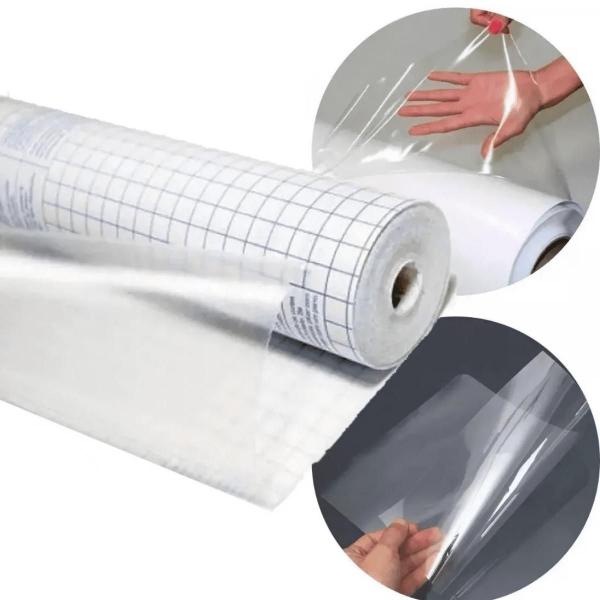 Imagem de Papel Adesivo Contact Transparente Plástico 45cm X 25m Voltas Aulas Caderno Envelopamento Móveis Prateleira