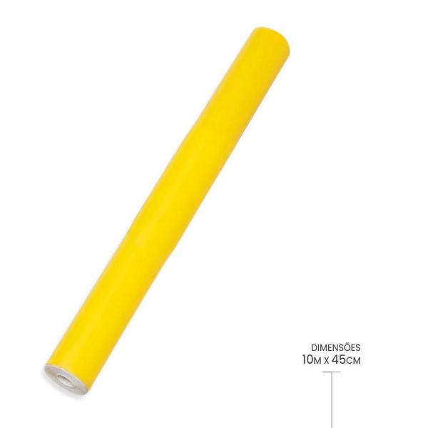 Imagem de Papel Adesivo Para Envelopar Decorar Contact Amarelo Com 10M