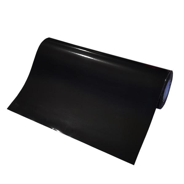 Imagem de Papel Adesivo Preto Brilho Envelopar Geladeira Fogão 3m x 50cm