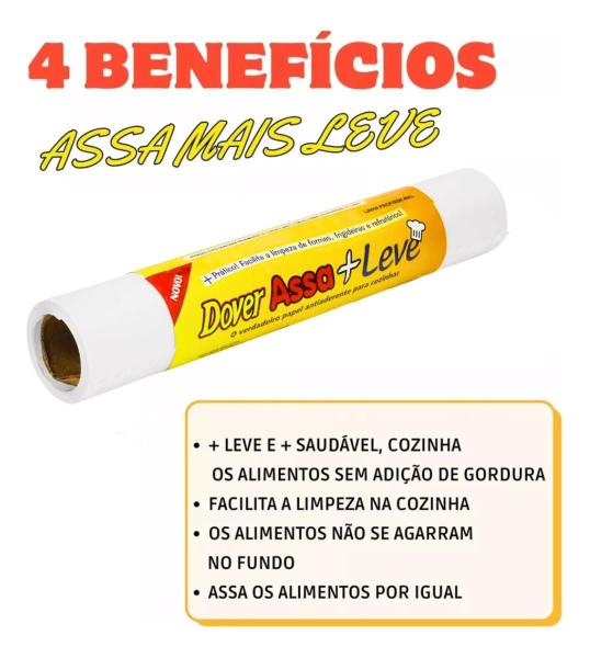 Imagem de Papel Antiaderente Dover Assa + Leve 40cmx20m Massa Pão Etc