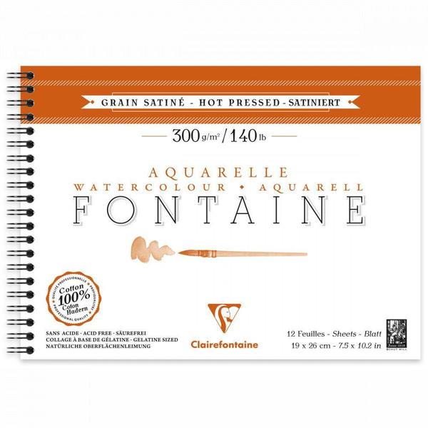 Papel Aquarela Clairefontaine Fontaine Satinado 300g 19X26cm Imagem de Papel Aquarela Clairefontaine Fontaine Satinado 300g 19X26cm