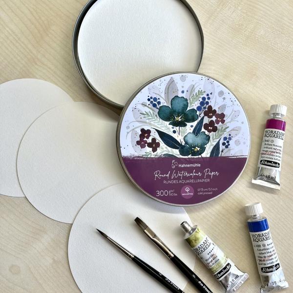 Papel Aquarela Redondo Hahnemuhle Textura Fina 30 Folhas Imagem de Papel Aquarela Redondo Hahnemuhle Textura Fina 30 Folhas