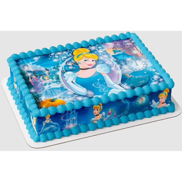 Papel arroz e faixa para bolo festa aniversário princesa Cinde rela - Catias Cakes Imagem de Papel arroz e faixa para bolo festa aniversário princesa Cinde rela