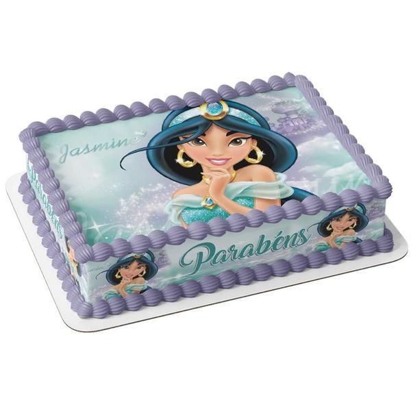 Papel arroz e faixa para bolo festa aniversário princesa jasmine - Catias Cakes Imagem de Papel arroz e faixa para bolo festa aniversário princesa jasmine