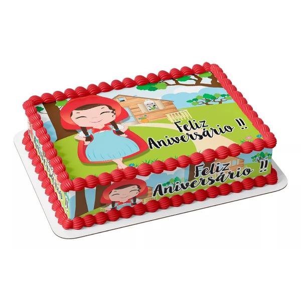 Papel arroz e faixa para bolo festa aniversário surpresa comemoração chapeuzinho vermelho - Catias Cakes Imagem de Papel arroz e faixa para bolo festa aniversário surpresa comemoração chapeuzinho vermelho