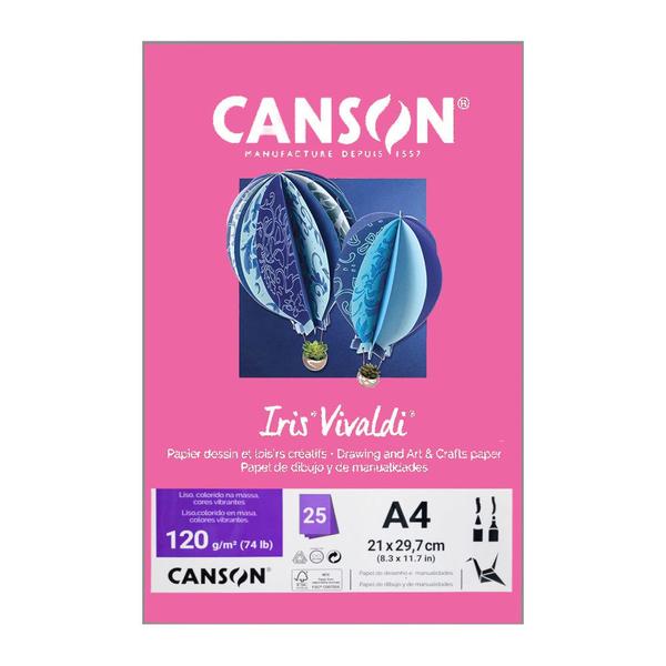 Imagem de Papel Canson A4 Iris Vivaldi 120g 25Fls - Escolha a cor