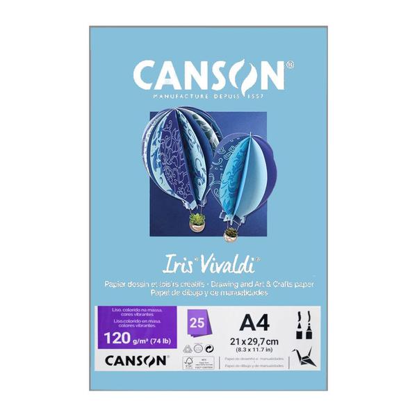 Imagem de Papel Canson A4 Iris Vivaldi 120g 25Fls - Escolha a cor