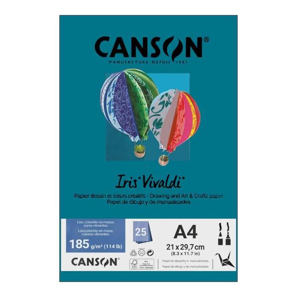 Imagem de Papel Canson A4 Iris Vivaldi 185G 25Fls Mar Caribe