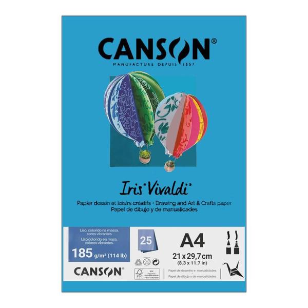 Imagem de Papel Canson A4 Iris Vivaldi 185G 25Fls ul Royal