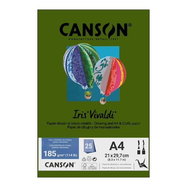 Imagem de Papel Canson A4 Iris Vivaldi 185G 25Fls Verde Safari