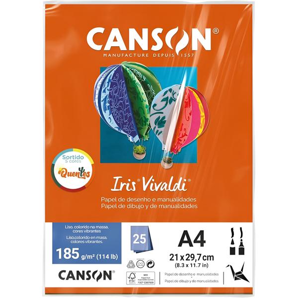 Imagem de Papel Canson Iris Vivaldi A4 185g 25 Folhas Cores Quentes