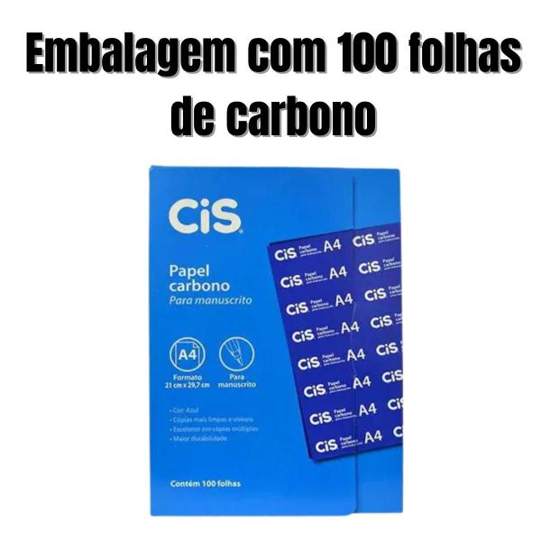 Imagem de Papel carbono para manuscrito azul a4 com 100 folhas - cis